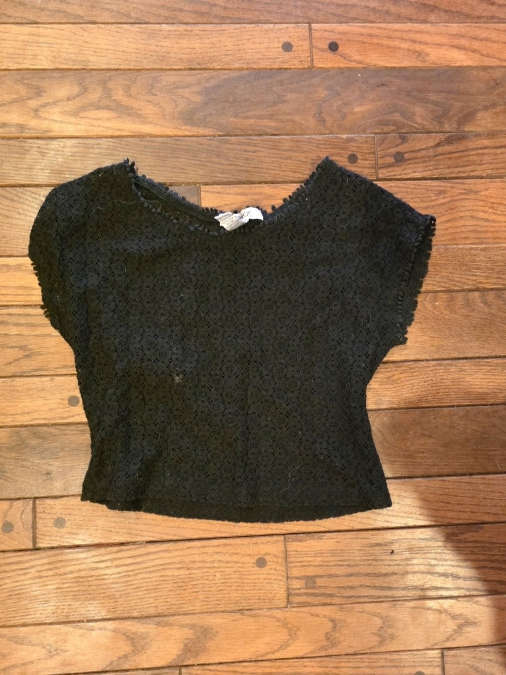 Black Lace Short Sleeve Tee